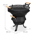 Produktbild: relaxdays 10026547 Holzkohlegrill Grillfass Gusseisen - schwarz