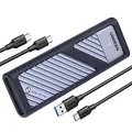 Produktbild: UGREEN M2 SSD Gehäuse USB 3.2 Gen 2 10 Gbps Aluminium NVMe Gehäuse mit Kühlkissen für NVMe PCIe SSD M-Key/ M&B Key in 2280/2242/2230/2260, kompatibel mit 980 / 990 PRO / P3 Plus usw.