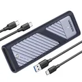 Produktbild: M2 SSD Gehäuse USB 3.2 Gen 2 10 Gbps Aluminium NVMe Gehäuse mit Kühlkissen fü...