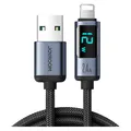 Produktbild: Joyroom S-AL012A16 Prism Series 2.4A USB-A to Lightning Digital Display Fast Charging Data Cable 1.2m-Black (1.20 m, USB 2.0) (S-AL012A16)