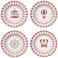 Produktbild: MamboCat 4er Set Christmas Wonderland Kuchenteller mit Geschenkkarton I Ø 19,2cm I Porzellan-Frühstücksteller mit verschiedenen Weihnachts-Dekoren für 4 Personen I Service für Salat, Dessert & Co