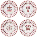 Produktbild: 4x Christmas Wonderland Kuchenteller verschiedene Dekor Porzellan Weihnachten