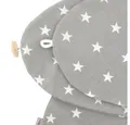 Produktbild: HOBEA-Germany Stillkissenbezüge Bezug für Stillkissen grau mit weißen Sternen, 100% BIO Baumwolle - durch Knopf schließbar - Reißverschluß