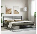 Produktbild: furnicato Bettgestell mit Kopfteil Metall Schwarz 200x200 cm (1-tlg)