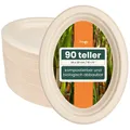 Produktbild: 90 Ovales Tablett aus Zuckerrohr-Bagasse - umweltfreundlich wie Papiertablett...