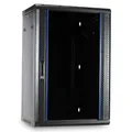 Produktbild: DSIT 18HE 19 Zoll Serverschrank - mit Glastür (BxTxH) 600 x 600 x 1000mm - Schwarz - Traglast 800 kg