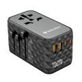 Produktbild: VERBATIM GAN III UNIVERSAL TRAVEL ADAPTER UTA-06 mit 2 X USB-C PD 100W & QC 4+ /