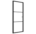 Produktbild: vidaXL Haustür Innentür ESG Glas und Aluminium 76x201,5 cm Schwarz (1-St)