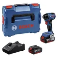 Produktbild: Bosch Professional 18V System Akku Drehschlagschrauber GDR 18V-220 C (bis 3.400 min⁻¹, 220 Nm Durchzugskraft, bürstenloser Motor, inkl 2x 5.0Ah Akku, Ladegerät GAL 18V-40, Connectivity-Modul, L-BOXX)