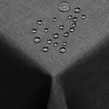 Produktbild: DecoHomeTextil Leinen Optik Tischdecke, Rechteckig 110 x 160 cm Grau Anthrazit, wasserabweisend, fleckenabweisend, abwaschbar, Lotuseffekt, bügelfrei