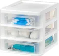 Produktbild: Iris Ohyama, Kunststoff-Aufbewahrungsturm, 3 kleine Schubladen, Weiß, Leicht zu öffnen, B6-Format, Möbel, Organizer, für Büro, Schulbedarf, Schreibwaren, BPA-frei, CDD-XS3