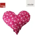 Produktbild: POWER INN® Herzkissen groß | Pink mit Blüten | Dekokissen Herz