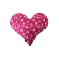 Produktbild: POWER INN Herzkissen groß ca. 50x43cm | Geschenk zur Hochzeit, Muttertag oder Valentinstag | Dekokissen und Kuschelkissen in Herzform | Stoff 100% Baumwolle | (Pink mit Blüten)