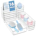 Produktbild: Radikor Schubladen Organizer -16 Stück Schminktisch Organizer in 4 Größen, Drawer Organizer, Make Up Organizer, Schubladen Ordnungssystem für Schreibtisch, Büro, Küchen, Bad