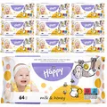 Produktbild: bella baby Happy Babyfeuchttücher Milch & Honig, 10er Pack (10 x 64 Stück), Feuchttücher für Babys im Vorratspack, feuchtigkeitsspendend