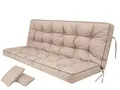 Produktbild: PillowPrim Beige Kissen für Hollywoodschaukel, Gartenschaukelkissen 150 cm, Komfort Sitzbank mit Rückenlehne, Inklusive Zwei Rückenlehnen-Kissen