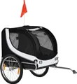 Produktbild: PawHut Hundeanhänger Fahrradanhänger Hundetransporter Hunde Fahrrad Anhänger Weiß+Schwarz 130 x 73 x 90 cm