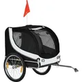 Produktbild: PawHut Hundeanhänger Fahrradanhänger Hundetransporter Fahrrad Weiß+Schwarz 130x73x90cm   Aosom