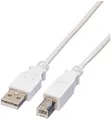 Produktbild: Value USB-Kabel USB 2.0 USB-A Stecker, USB-B Stecker 0.80 m Weiß Geschirmt 11.99.8809