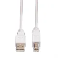Produktbild: USB 2.0 Kabel, Typ A-B, weiß, 0,8 m