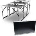 Produktbild: Bituxx Mehrzwecktisch 3er Set Tapeziertisch klappbar Höhenverstellbar Alu 100 x 60 cm bis 30Kg MS-19510