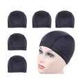 Produktbild: Schwarz Dome Cap Haarnetz für Perücken mit Breitem Wig Cap for Making Wigs 5 Stück/Los (M)