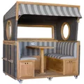 Produktbild: Gosch-Lounge Strandkorb 6-Sitzer Teak durchgeflochten PE Grey ERA Dessin 981