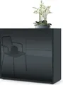 Produktbild: Vladon Sideboard Ben, Germany, Kommode mit 2 Türen und 2 Schubladen, Schwarz matt/Schwarz Hochglanz (79 x 74 x 36 cm)
