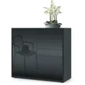 Produktbild: Vladon Kommode, Schwarz Hochglanz, Holzwerkstoff, 79x74x36 cm, Wohnzimmer, Kommoden & Sideboards, Kommoden