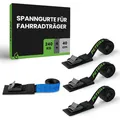 Produktbild: Spanngurte gepolstert 4 Stück 40 cm 20 mm für Fahrradträger 240 daN EN 12195-2