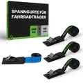Produktbild: Spanngurte 4 Stück mit Polsterung für Fahrradträger, Schwarz, 40x2 cm, 240 kg