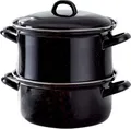 Produktbild: Riess Kartoffelkocher mit Deckel Ø18cm 2 Liter 3 teilig Classic Schwarz Emaille