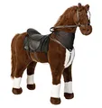 Produktbild: ELLA & PIET® Großes XXL Stehpferd Orlando mit Sattel (Braun-Schwarz) Standpferd Pferd Reitpferd