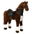 Produktbild: ELLA & PIET® Stehpferd Großes XXL Standpferd ORLANDO mit Sattel (Braun-Schwarz), Spielpferd, Kinderpferd, Plüschpferd, Reitpferd