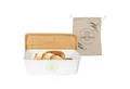 Produktbild: Bright Bread Brotkasten Brotbox Brotkiste Brot Box Aufbewahrung, Kunststoff/Bambus, mit Deckel & Brotbeutel 37x20x12cm