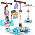 Produktbild: KIDIZ® Roller Kinder Scooter X-Pro2 Dreiradscooter mit PU LED Leuchtenden Räder Kinderroller faltbar Tret-Roller höhenverstellbarer Cityroller Kinderscooter für Jungen Mädchen 3-12 Jahre, Graffiti