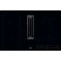 Produktbild: AEG Induktionskochfeld 80cm Muldenlüfter Schwarz Bridge XT Kombi CCE84543CB
