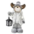 Produktbild: Weihnachtsdeko Elch 40cm Figuren mit Laterne Weihnachtsfiguren für außen beleuchtete XXL Dekofiguren Weihnachten Wohnzimmer Garten Rentier