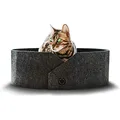 Produktbild: CanadianCat Company | Owen XL 50cm | Filzbett mit Kratzboden für Katzen Anthrazit - Katzenbett mit Wellpappe als Boden