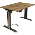 Produktbild: Kerkmann Move 1 advance elektrisch höhenverstellbarer Schreibtisch eiche rechteckig, T-Fuß-Gestell grau 120,0 x 80,0 cm