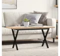 Produktbild: vidaXL Couchtisch, Couchtisch X-Gestell 90x40x45,5cm Massivholz Kiefer & Gusseisen