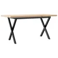 Produktbild: Couchtisch X-Gestell 90x40x45,5cm Massivholz Kiefer & Gusseisen