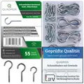 Produktbild: | Schraubhaken Set | 55 robuste Hakenschrauben mit Gewinde aus verzinktem Sta...