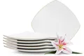 Produktbild: KONSIMO® Teller-Set CARLINA Speiseteller Geschirr-Set (6-tlg), 6 Personen, Porzellan, Handwäsche, quadratisch, Elegant
