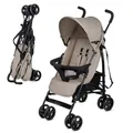 Produktbild: Kinderkraft TIK – Reisebuggy 6,5 kg, Liegeposition, pannensichere Räder, klappbar in Sekunden, mit Tragegriff, Farbe: Beige