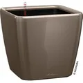 Produktbild: Lechuza Übertopf QUADRO LS 21, taupe hochglanz, 23 x 21 x 23 cm, aus Kunststoff, für innen und außen, Wasserspeicher und Innentopf