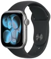 Produktbild: Apple Watch 11 GPS Space Grau Alu 46mm Sportarmband Schwarz M/L MEV44