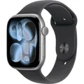 Produktbild: Apple Watch Series 11 GPS 46 mm Aluminiumgehäuse Sport Band Schwarz M/L