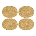 Produktbild: HMF Tischset oval geflochten aus Wasserhyazinthe, Platzset abwaschbar 4er Set 40 x 30 cm