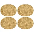 Produktbild: HMF Tischset oval geflochten aus Wasserhyazinthe, Platzset abwaschbar | 4er Set | 40 x 30 cm